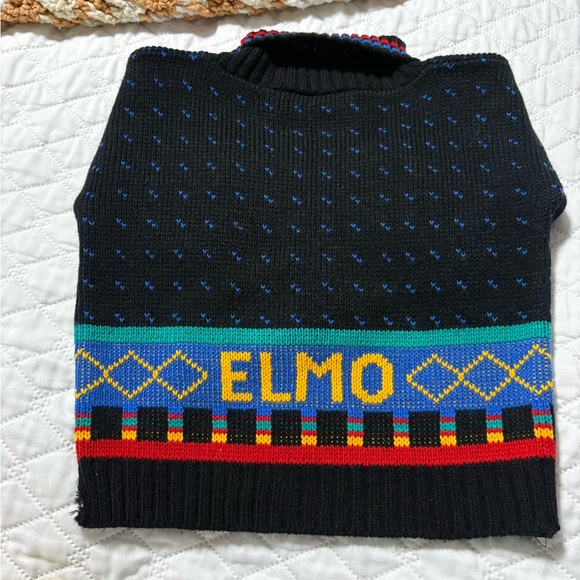 Vintage Sesame Street Elmo Colorblock Turtleneck Sweater - Picture 9 of 12